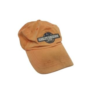 Vintage 90s Harley Davidson Cafe orange baseball cap hat